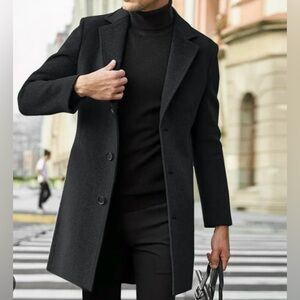 XL Sabelere By Crombie Men’s Wool Overcoat Charcoal Grey VINTAGE